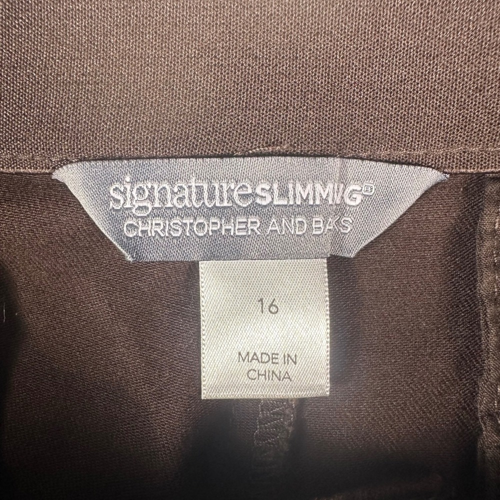 Christopher and Banks Signature Slimming Brown Straight Leg Pants Womens 16 - Picture 3 of 7